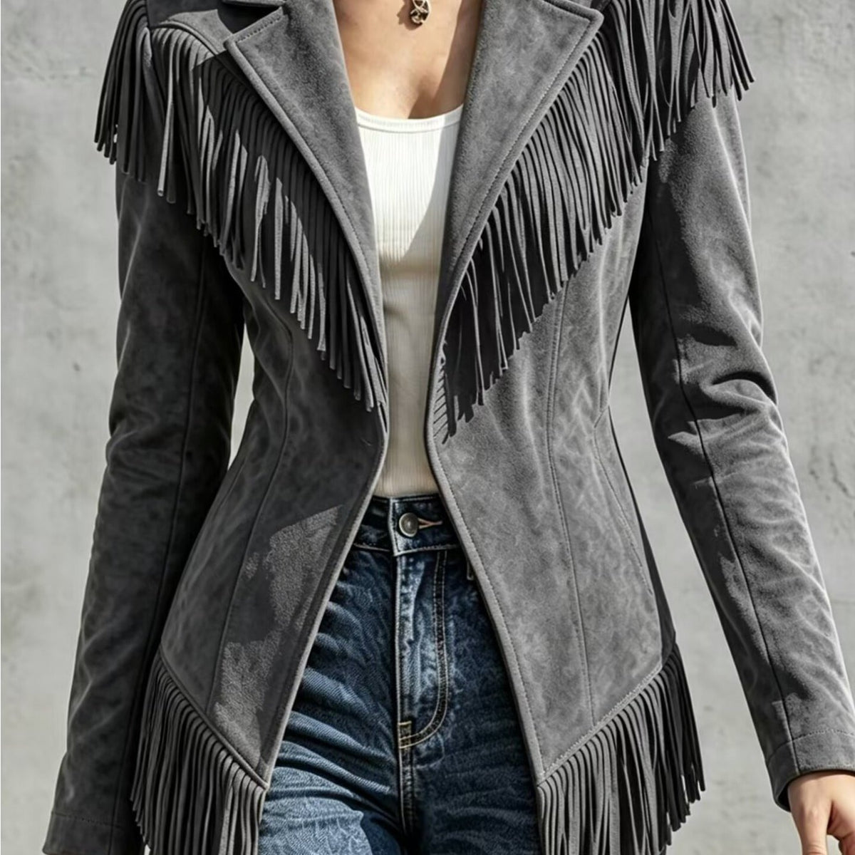 Fringed Lapel Jacket