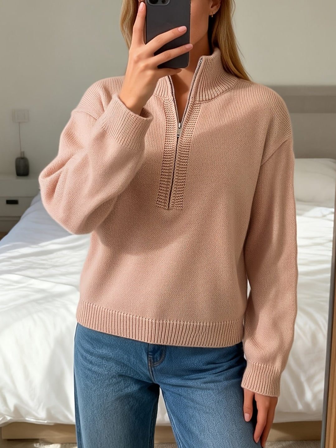 Dalia | Oversized Ribbed Knit Sweater with Long Sleeves for Women