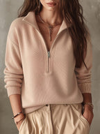 Dalia | Oversized Ribbed Knit Sweater with Long Sleeves for Women