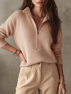 Dalia | Oversized Ribbed Knit Sweater with Long Sleeves for Women