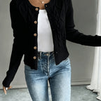 Damaris | Cable-Knit Cardigan with Button-Front for Women