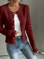 Damaris | Cable-Knit Cardigan with Button-Front for Women