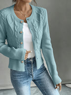 Damaris | Cable-Knit Cardigan with Button-Front for Women