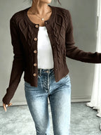 Damaris | Cable-Knit Cardigan with Button-Front for Women