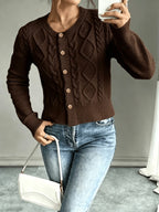 Damaris | Cable-Knit Cardigan with Button-Front for Women