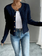 Damaris | Cable-Knit Cardigan with Button-Front for Women