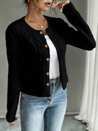 Damaris | Cable-Knit Cardigan with Button-Front for Women