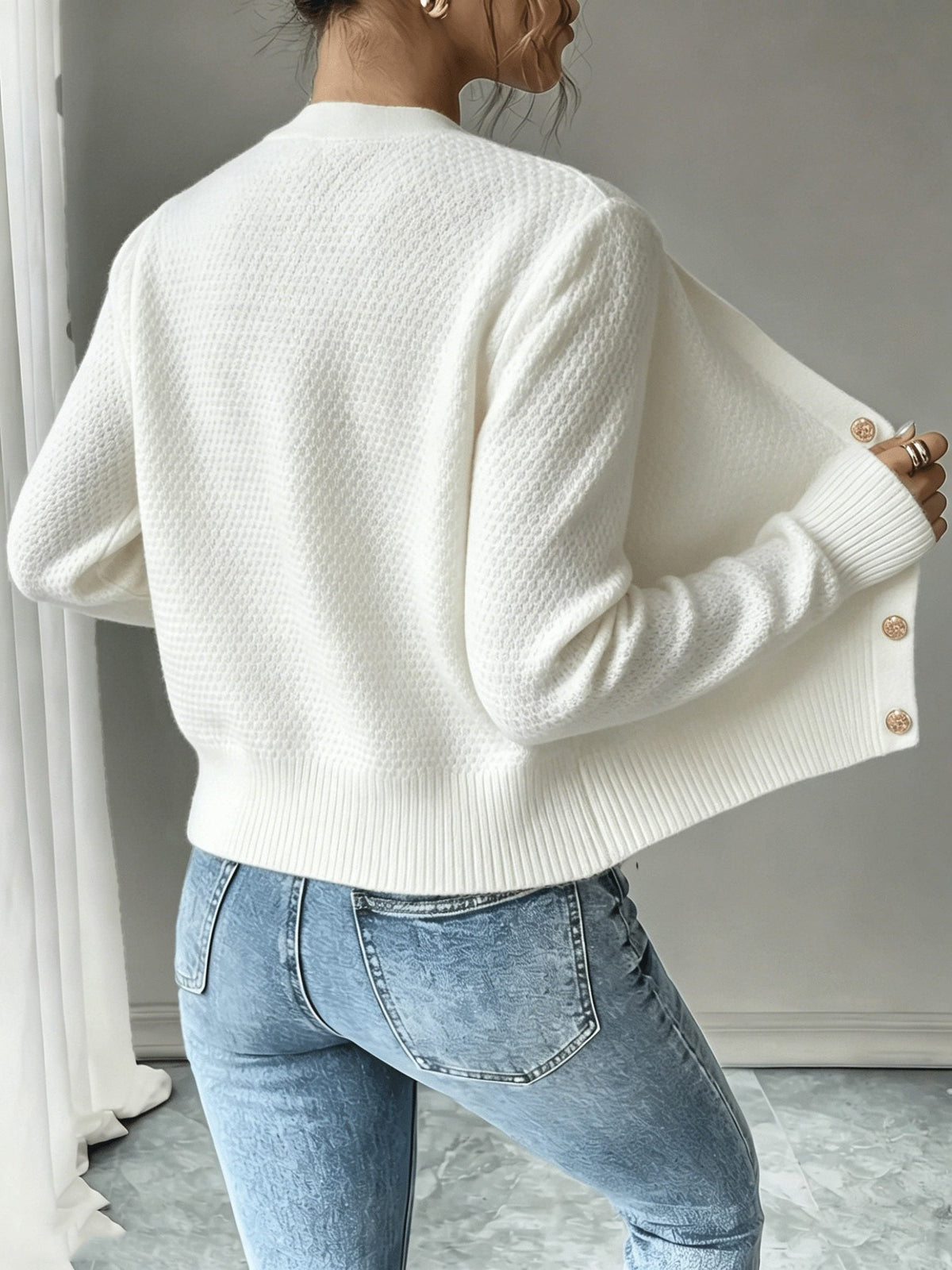 Damaris | Cable-Knit Cardigan with Button-Front for Women