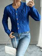 Damaris | Cable-Knit Cardigan with Button-Front for Women
