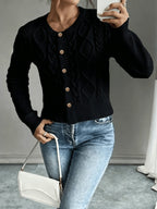 Damaris | Cable-Knit Cardigan with Button-Front for Women