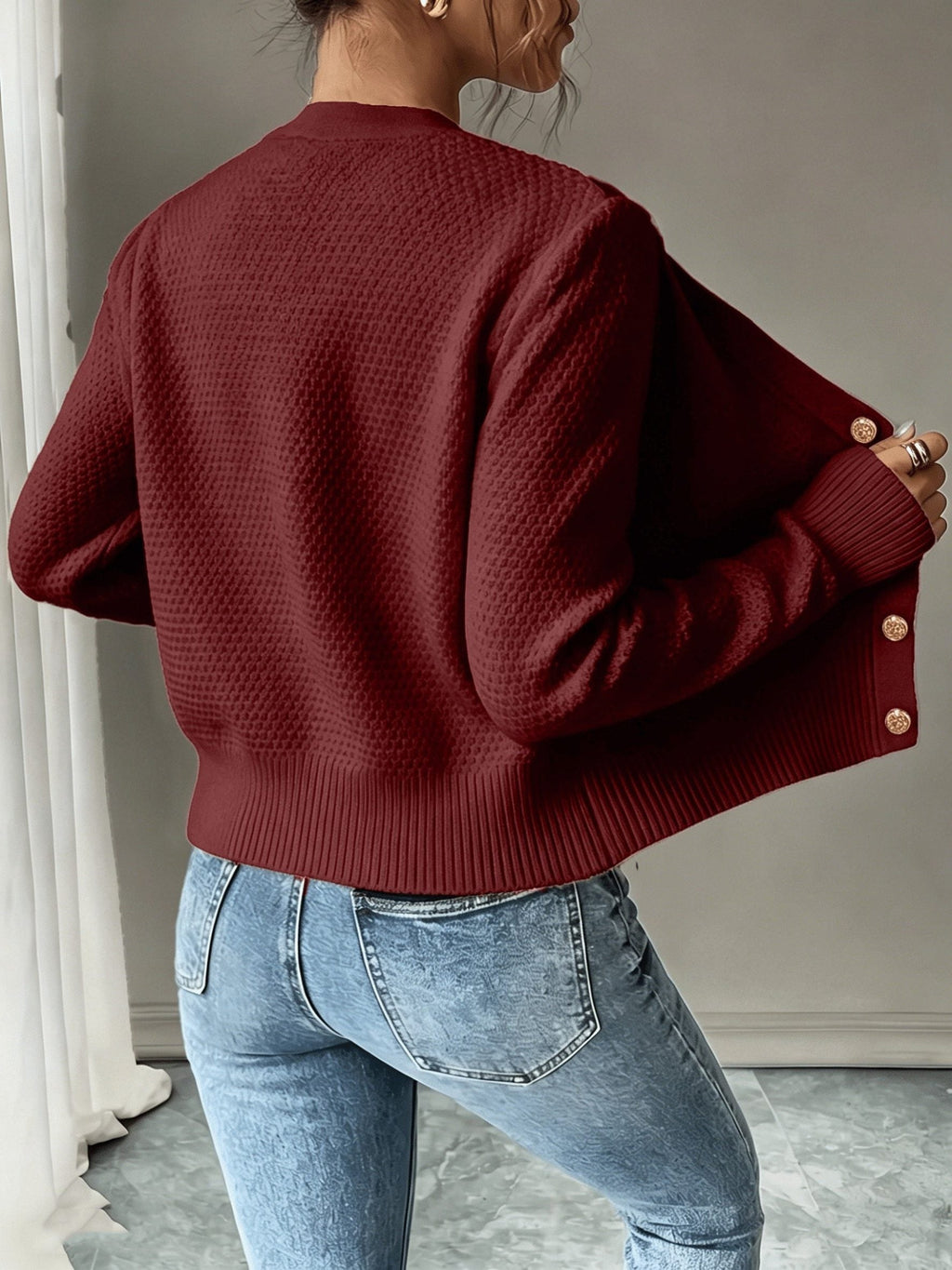 Damaris | Cable-Knit Cardigan with Button-Front for Women