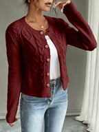 Damaris | Cable-Knit Cardigan with Button-Front for Women