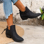 Desdemona | Block Heel Ankle Boots with Cut-Out Detail for Women
