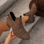 Desdemona | Block Heel Ankle Boots with Cut-Out Detail for Women