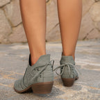 Desdemona | Block Heel Ankle Boots with Cut-Out Detail for Women