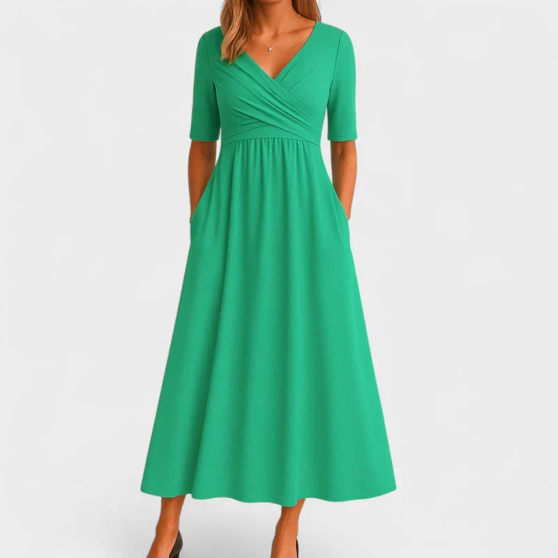 Phoebe | V-Neck Wrap Midi Dress for Women
