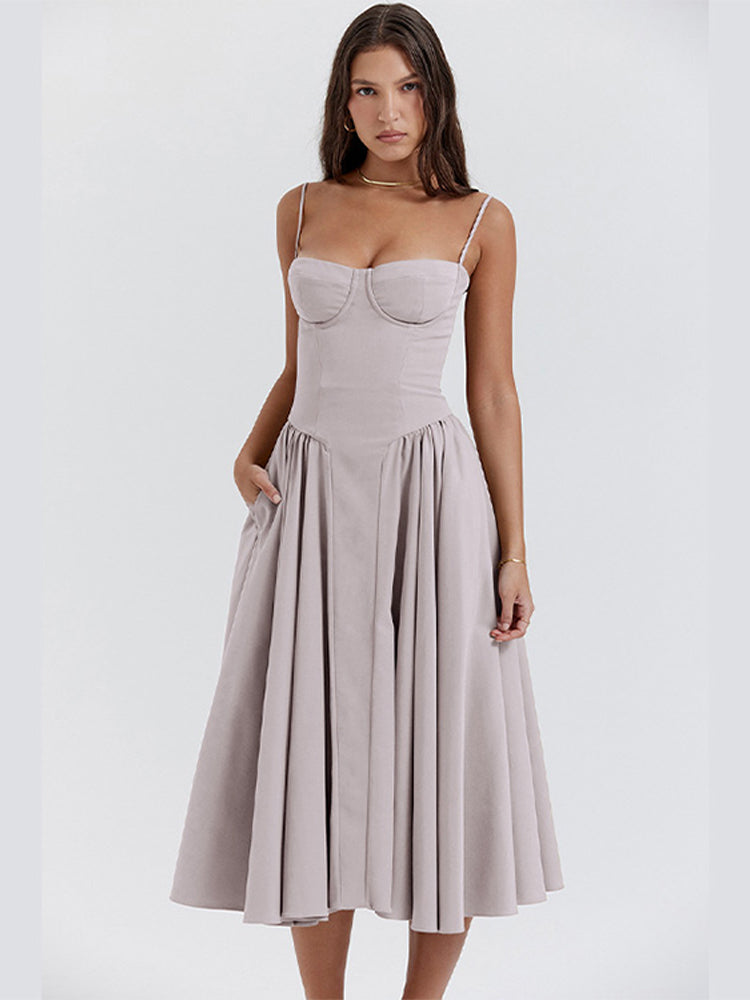 Florentina | Wedding Guest A-Line Midi Dress for Women