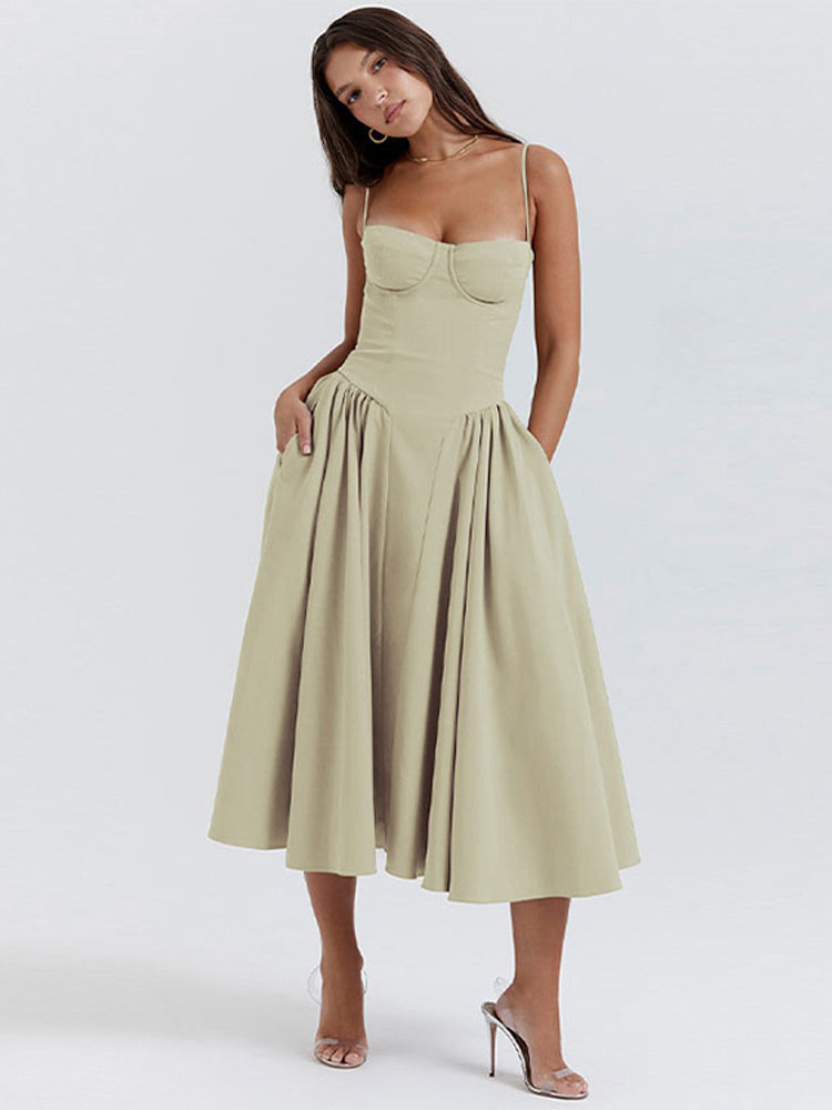 Florentina | Wedding Guest A-Line Midi Dress for Women