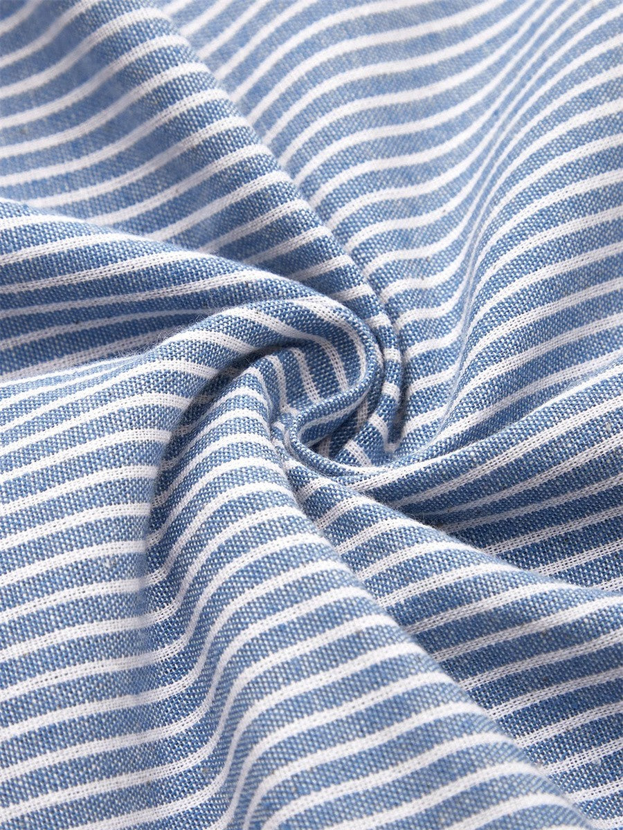 Helena | Striped Button-Front Midi Dress for Women