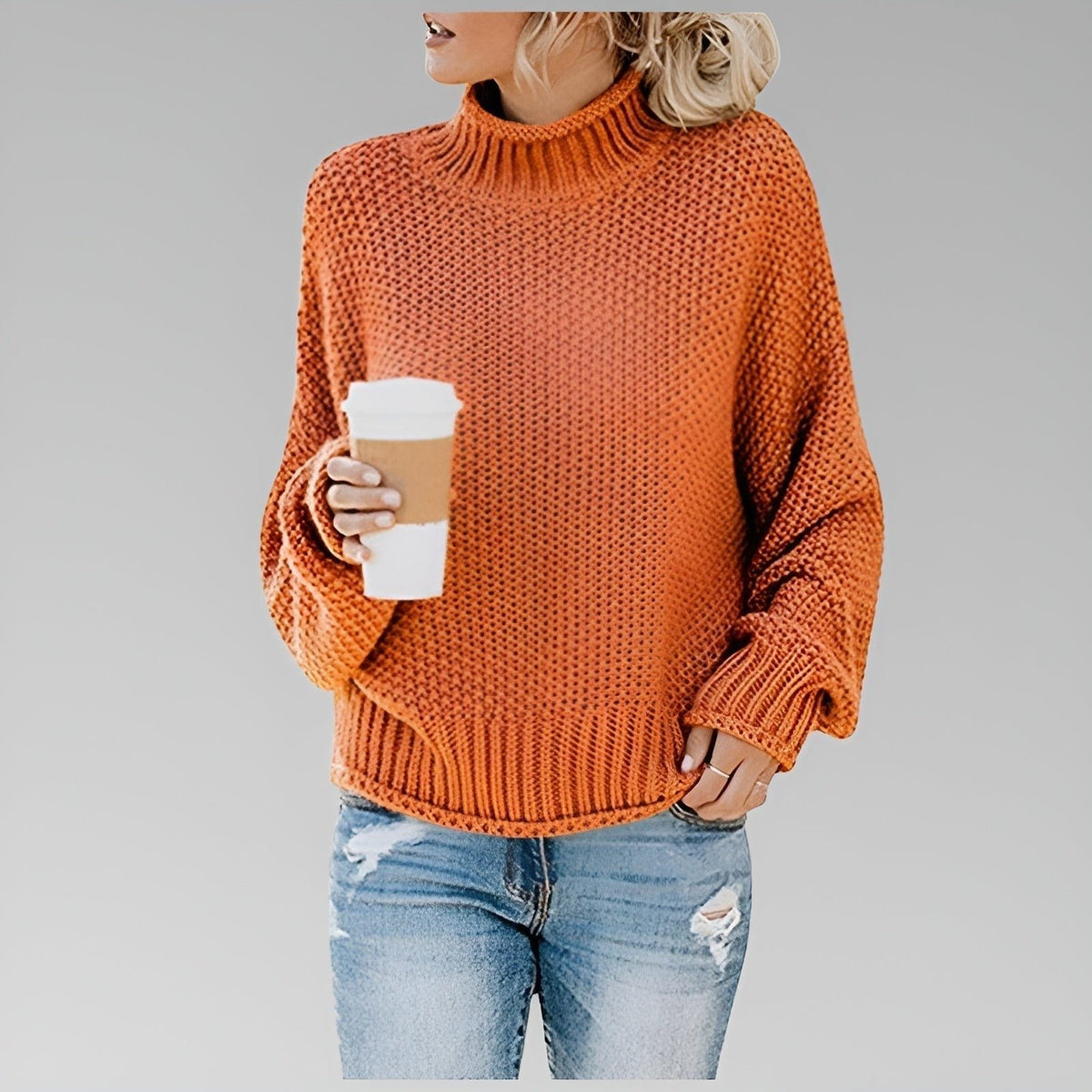 Dulcie | Chunky Knit Turtleneck Oversized Sweater for Women
