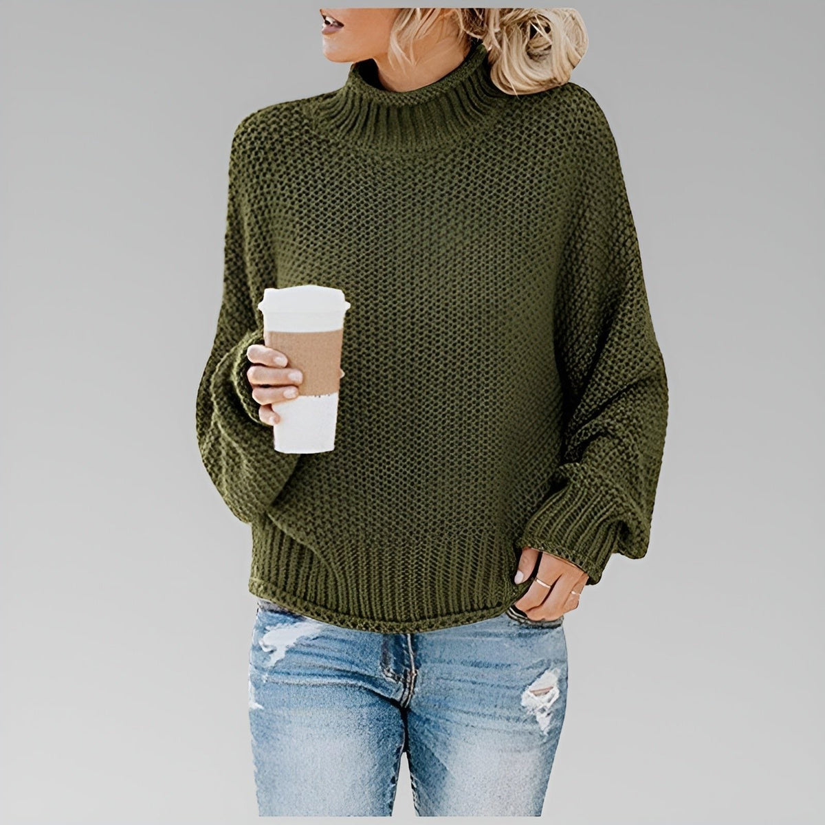 Dulcie | Chunky Knit Turtleneck Oversized Sweater for Women