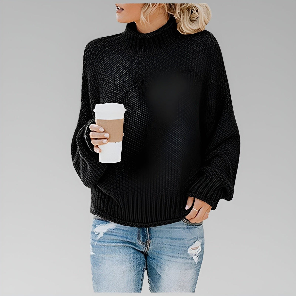 Dulcie | Chunky Knit Turtleneck Oversized Sweater for Women