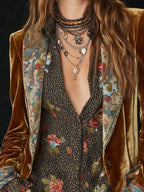 Marcelline | Vintage Floral Print Patchwork Blazer