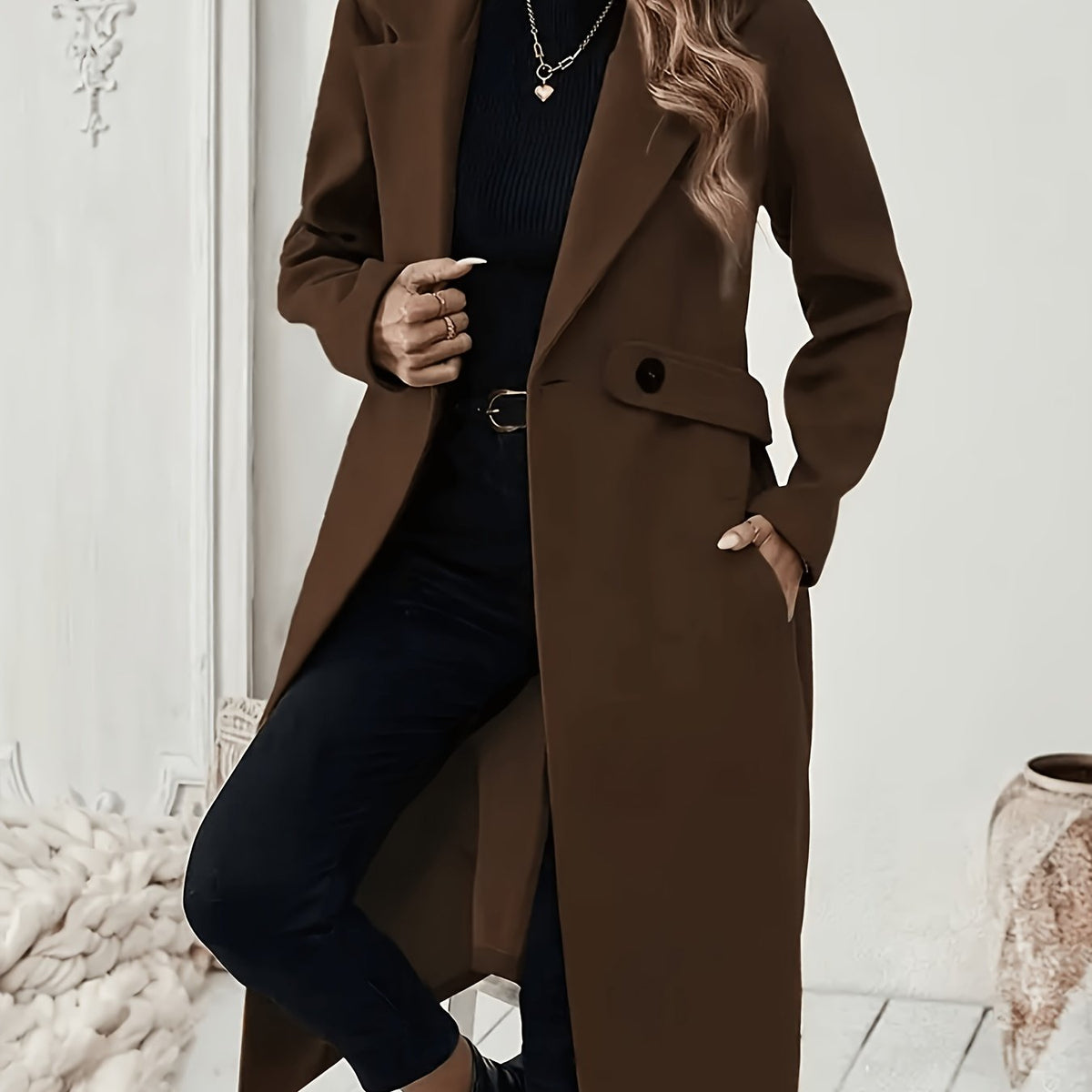 Notched Lapel Coat