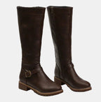 Elif | Tall Block Heel Riding Boots with Buckle Strap for Women