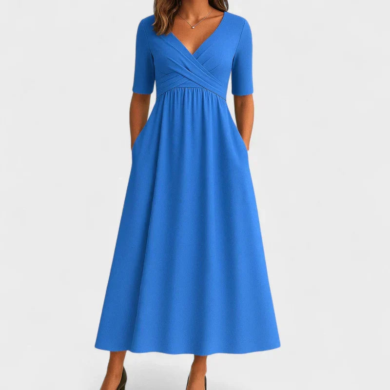 Phoebe | V-Neck Wrap Midi Dress for Women