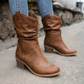 Ermengarde | Suede Block Heel Mid-Calf Boots for Women