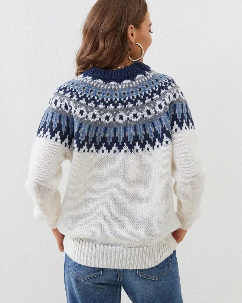 Estrella | Fair Isle Sweater with Crew Neck for Women