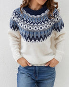 Estrella | Fair Isle Sweater with Crew Neck for Women