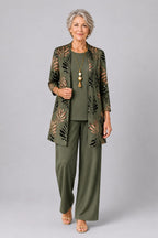 Evelyn | Floral Longline Cardigan Three-Piece Set for Women