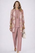 Evelyn | Floral Longline Cardigan Three-Piece Set for Women