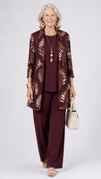 Evelyn | Floral Longline Cardigan Three-Piece Set for Women