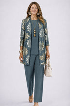 Evelyn | Floral Longline Cardigan Three-Piece Set for Women