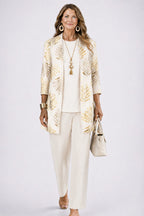 Evelyn | Floral Longline Cardigan Three-Piece Set for Women