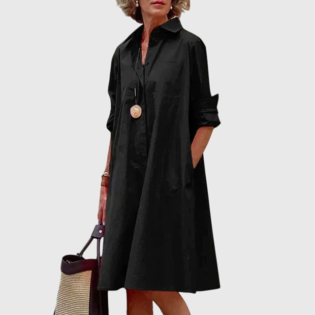 Jolie | Midi Shirt Dress with Pockets for Women