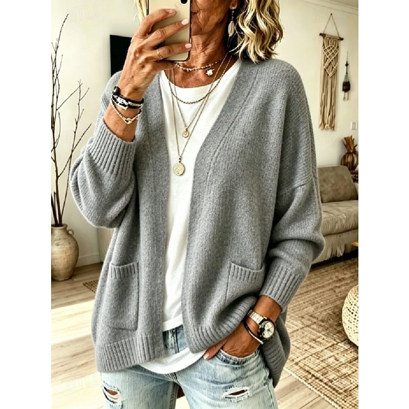 Florence | Open Front Long Cardigan with Pockets for Women