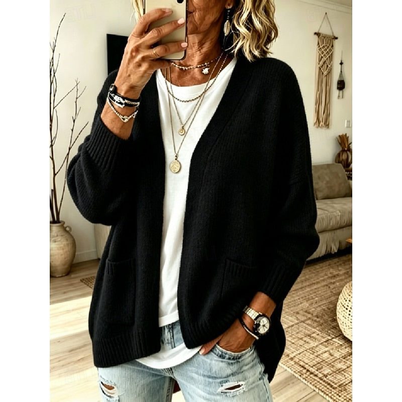 Florence | Open Front Long Cardigan with Pockets for Women