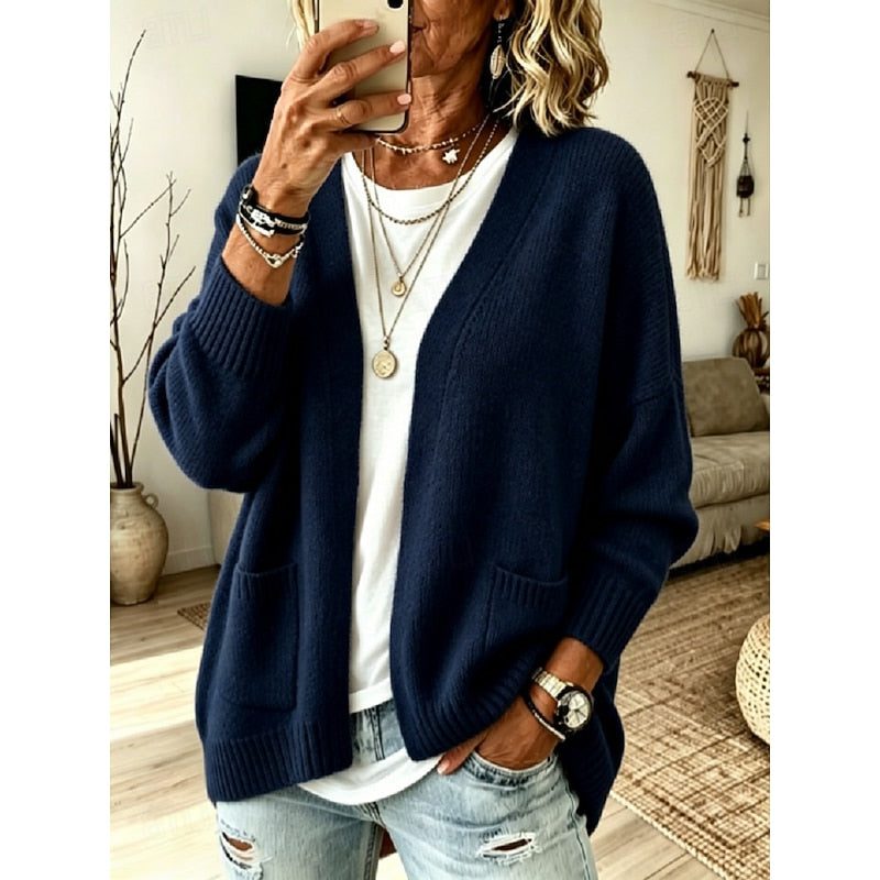 Florence | Open Front Long Cardigan with Pockets for Women