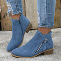 Forsythia | Block Heel Ankle Boots with Zip for Women