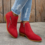 Forsythia | Block Heel Ankle Boots with Zip for Women