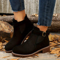 Gianna | Block Heel Chelsea Ankle Boots with Buckle Strap for Women
