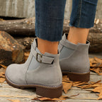 Gianna | Block Heel Chelsea Ankle Boots with Buckle Strap for Women