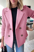 Gwyneira | Double-Breasted Blazer with Knit Sleeves for Women