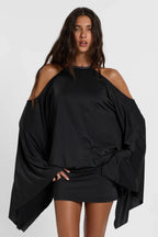 Midnight Crystal Cutout Mini Dress