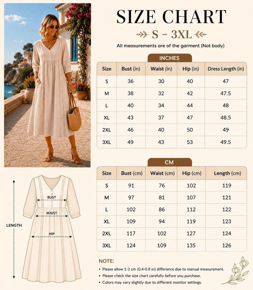 Linen Blend Midi Dress
