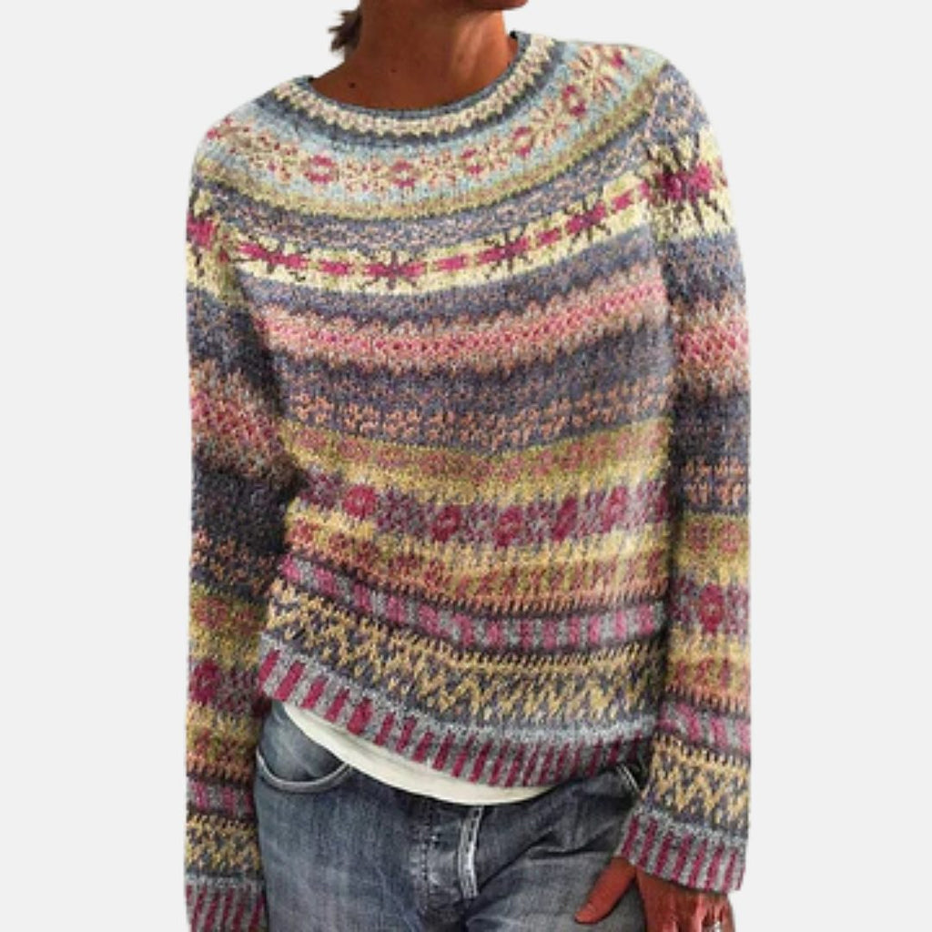 Indigo | Fair Isle Chunky Knit Sweater for Women